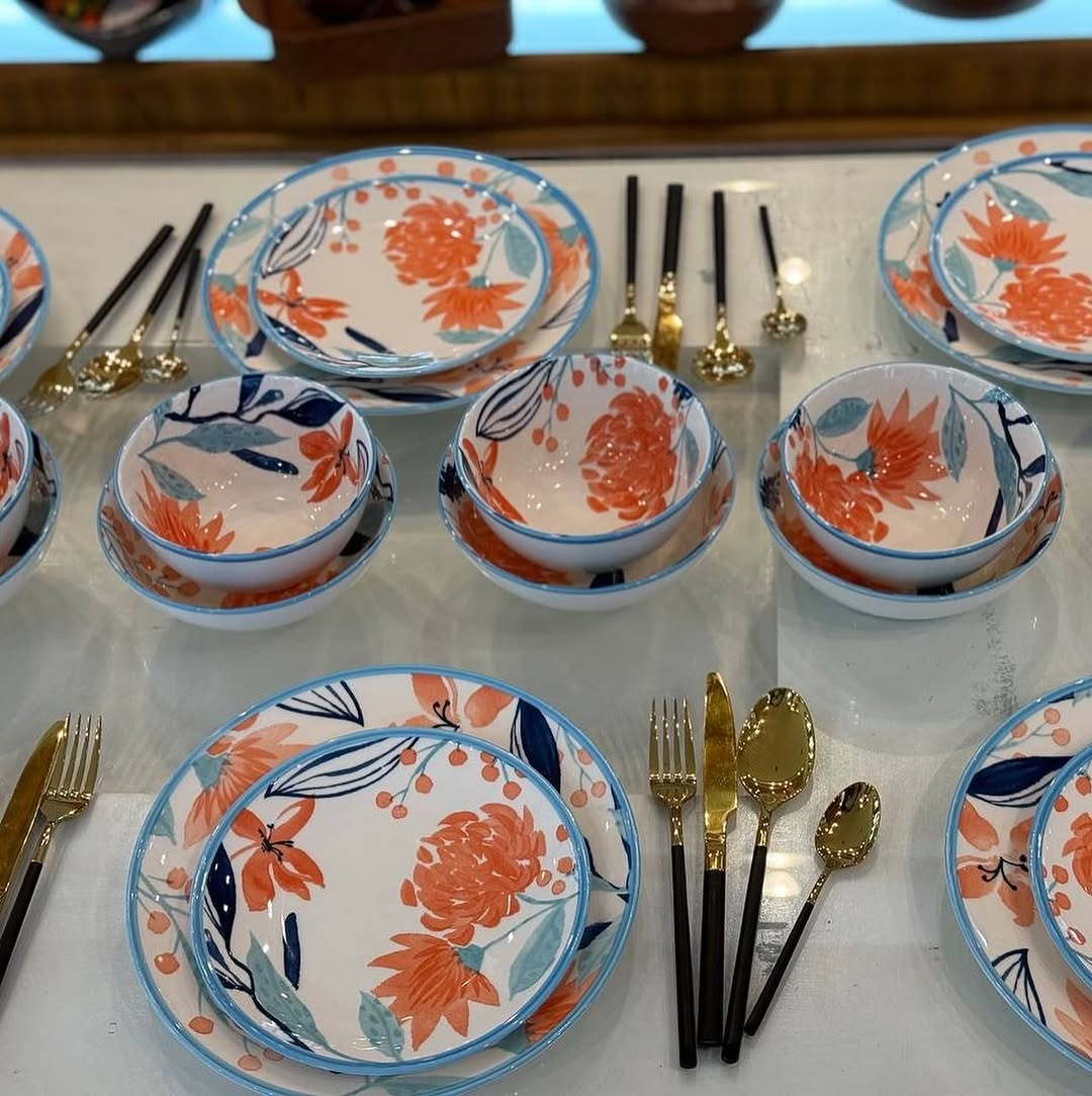 Danny Home Floral Porcelain Dinner Set 24 Pieces