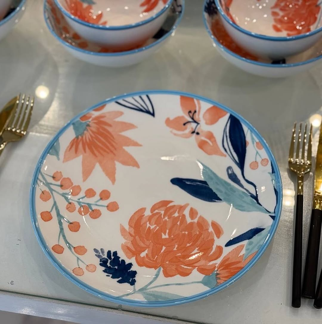 Danny Home Floral Porcelain Dinner Set 24 Pieces 17 Danny Home Floral Porcelain Dinner Set 24 Pieces