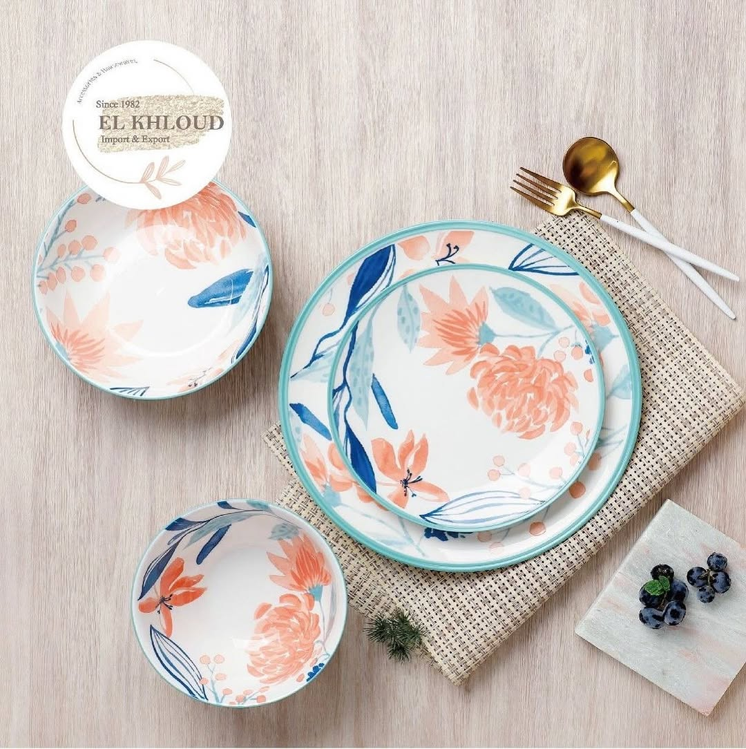 Danny Home Floral Porcelain Dinner Set 24 Pieces 10 Danny Home Floral Porcelain Dinner Set 24 Pieces