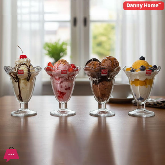 Danny Home Glass Dessert Bowl Set 6Pcs - 230Ml 3 Danny Home Glass Dessert Bowl Set 6Pcs - 230Ml