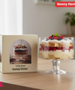 Danny Home Glass Dessert Trifle Bowl - 20.5cm