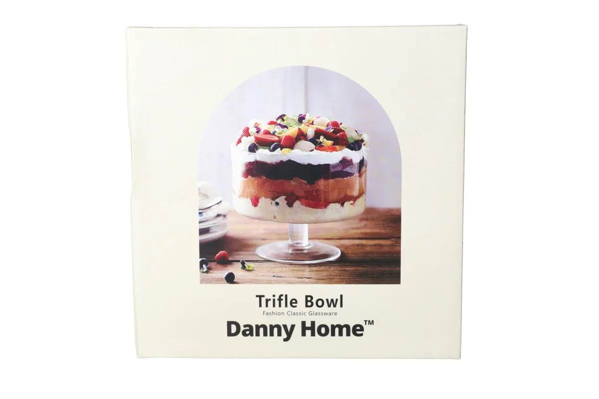 Danny Home Glass Dessert Trifle Bowl - 20.5Cm