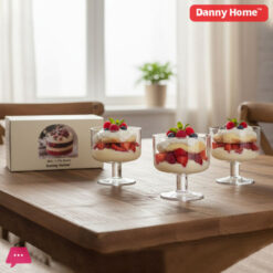 Danny Home Glass Dessert Trifle Bowls 4pcs - 10.5cm