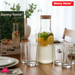 Danny Home Glass Juice Jar with 4 Glasses 5 Pcs