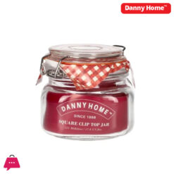 Danny Home Glass Preserving Jars Clip Top Square Pickles & Jam - 525ml