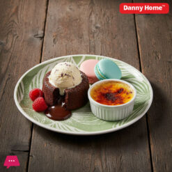 Danny Home Green Leaf Porcelain Dinner Plate 8 Inch