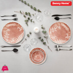 Danny Home Leaf Silhouette Printed Dinner Set 24Pcs