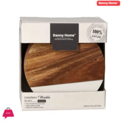 Danny Home Marble Wooden Coasters 4-Pcs 6 Danny Home Marble Wooden Coasters 4-Pcs