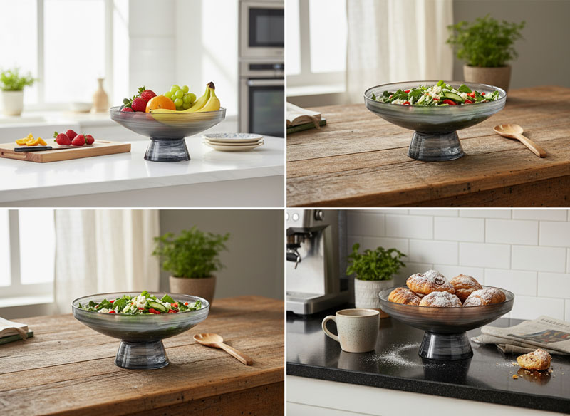 Danny Home Milky Way Glass Centerpiece Bowl 13 Inches 6 Danny Home Milky Way Glass Centerpiece Bowl 13 Inches