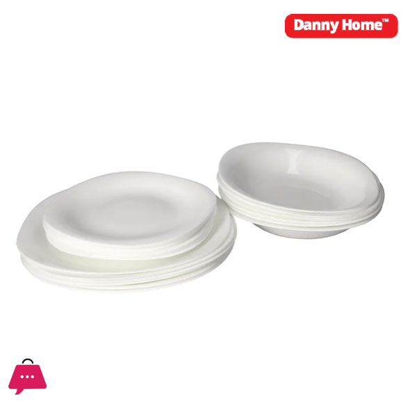 Danny Home White Opal Dinner Set Square 18Pcs 4 Danny Home White Opal Dinner Set Square 18Pcs - Image 2