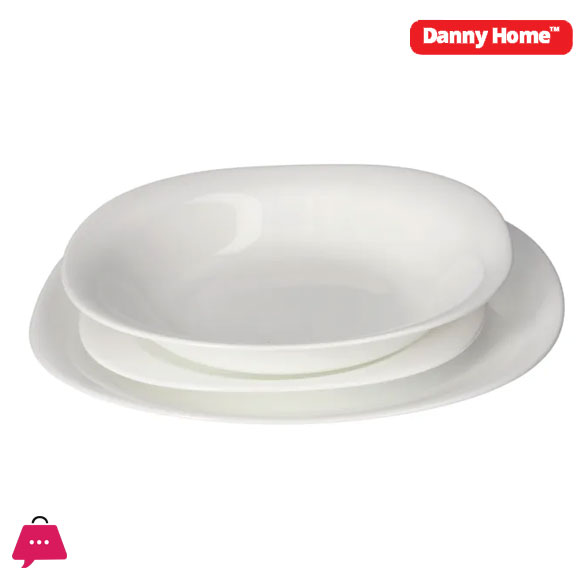 Danny Home White Opal Dinner Set Square 18Pcs 5 Danny Home White Opal Dinner Set Square 18Pcs - Image 3