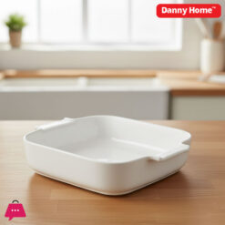 Danny Home Porcelain Rectangular Roaster Dish Oven Safe 9.5 inch (24cm)