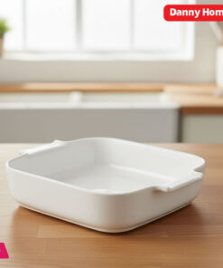 Danny Home Porcelain Rectangular Roaster Dish Oven Safe 9.5 inch (24cm)