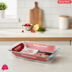Danny Home Pyrex Glass Oven Baking Pan 1Pcs - Capacity - 1.8Liter
