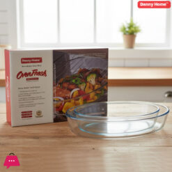 Danny Home Pyrex Glass Oven Baking Pan 3Pcs - Capacity 1.6,2.4,3Liter.