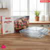 Danny Home Pyrex Glass Oven Baking Pan 3Pcs - Capacity: 1L+2.2L+3L.