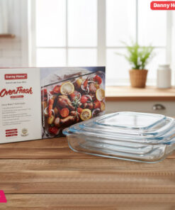 Danny Home Pyrex Glass Oven Baking Pan 3Pcs - Capacity: 1L+2.2L+3L.