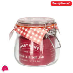 Danny Home Red Clip Top Glass Jam Jar - 500ml