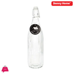 Danny Home Striped Glass Bottle With Swing Lid 1liter