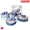 Danny Home White Floral Ceramic Dinner Set 24PCS