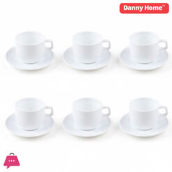 Danny Home White Opal Tea 6 Cup &Amp; 6 Saucer Set - 250Ml