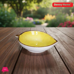 Danny Home Yellow Leaf Dip Dish 4 Inch