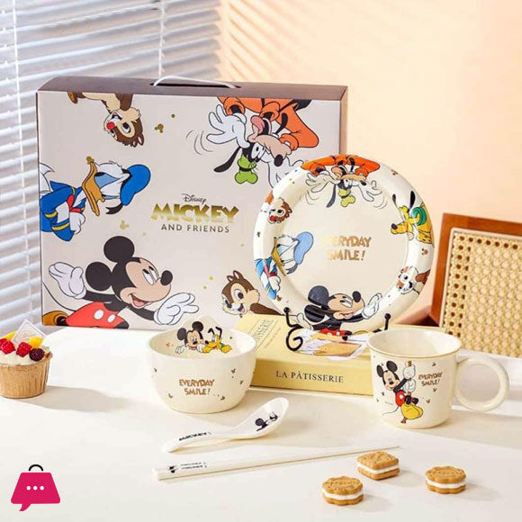 Disney Ceramic Dinnerware Set 6-Piece - Mickey And Friends 12 Disney Ceramic Dinnerware Set 6-Piece - Mickey And Friends