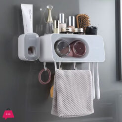 Ecoco Wall Mount Toothpaste Dispenser Bathroom Accessories Set Holder