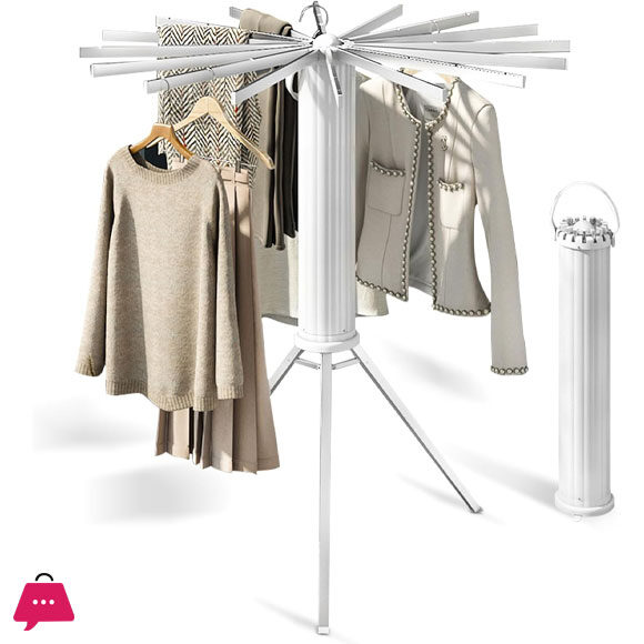 Foldable Clothes Drying Rack Octopus Type Floor Standing Balcony Clothes Drying Portable Rotating Drying Rod Clothes Dryer