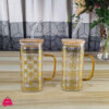 Golden Classic Straw Glass Juice Mug 1-Pcs