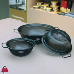 High Grade Stainless Steel Colander Bowl Set Small Hole Sink Colander Basket With Handle