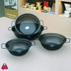 High Grade Stainless Steel Colander Bowl Set Small Hole Sink Colander Basket With Handle