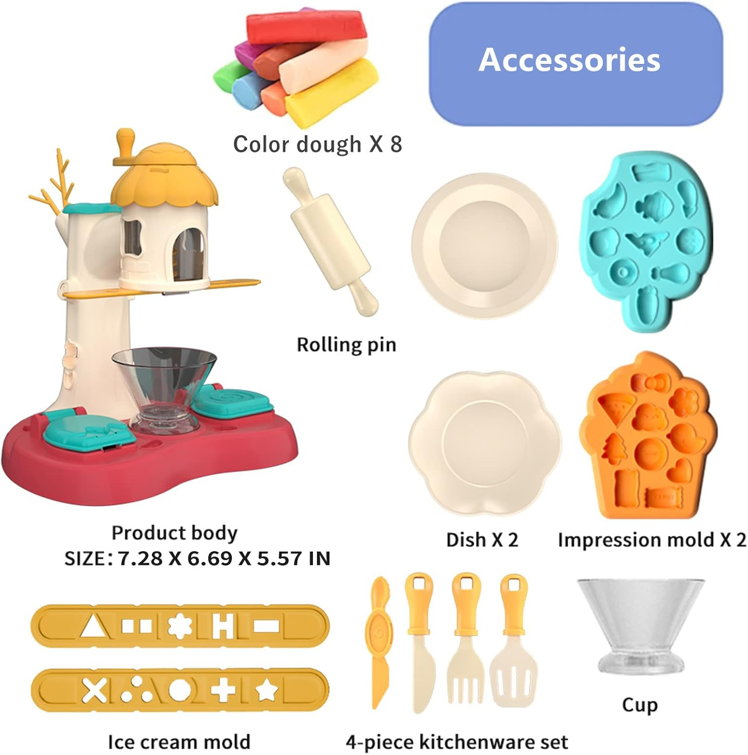 Ice Cream Machine Kit Dough For Kids Play Toys 6 Ice Cream Machine Kit Dough For Kids Play Toys