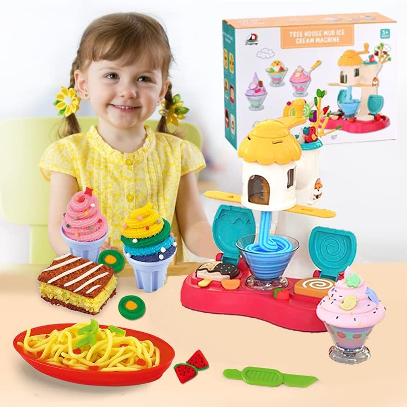 Ice Cream Machine Kit Dough For Kids Play Toys 8 Ice Cream Machine Kit Dough For Kids Play Toys
