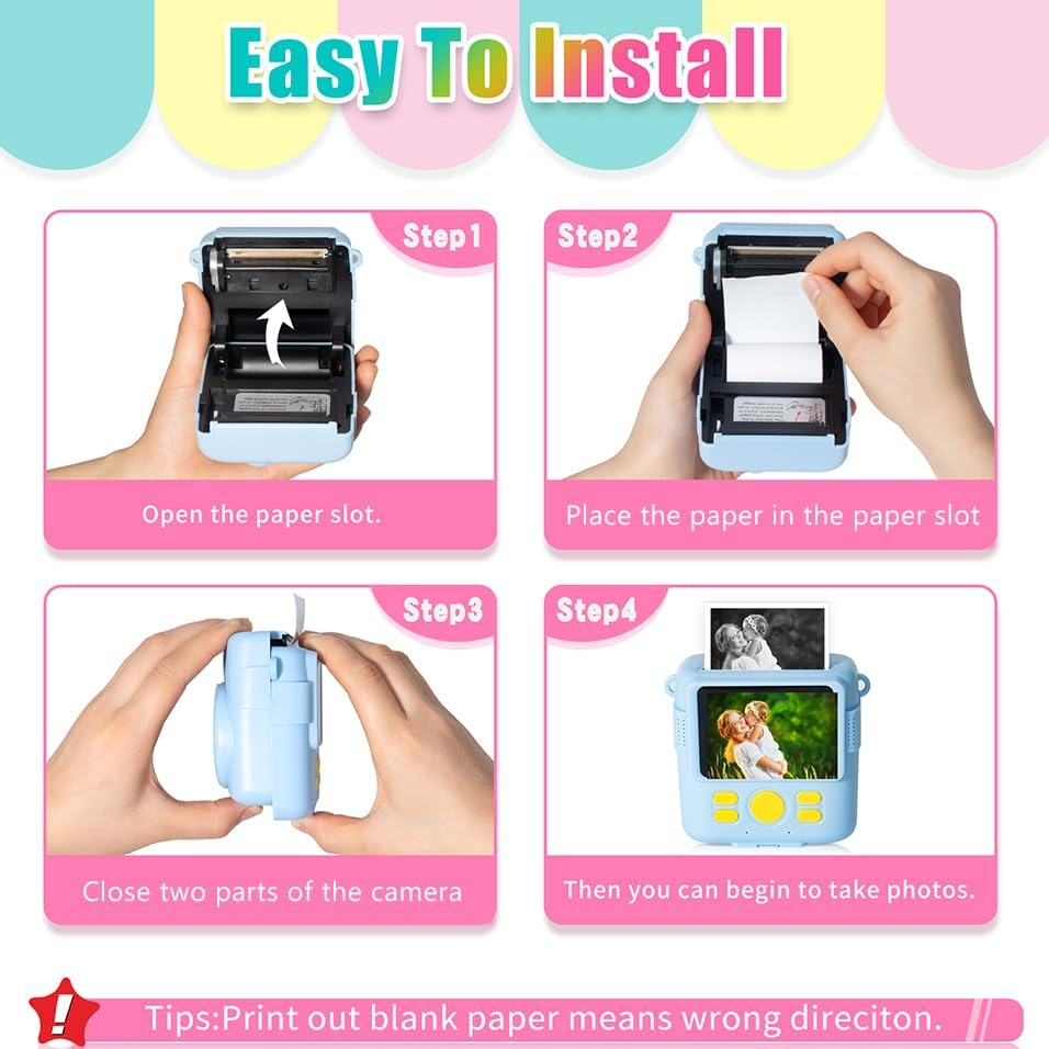 Instant Print Camera For Kids Refill Print Paper Thermal Print Paper Rolls 75-90 Photos 7 Instant Print Camera For Kids Refill Print Paper Thermal Print Paper Rolls 75-90 Photos