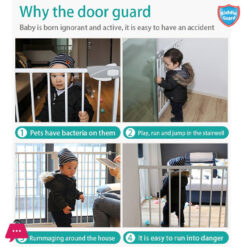 Kiddie Guard 3 Lock Baby Safety Gate 75Cm - 84Cm With Auto Lock For Babies Childrens &Amp; Kids