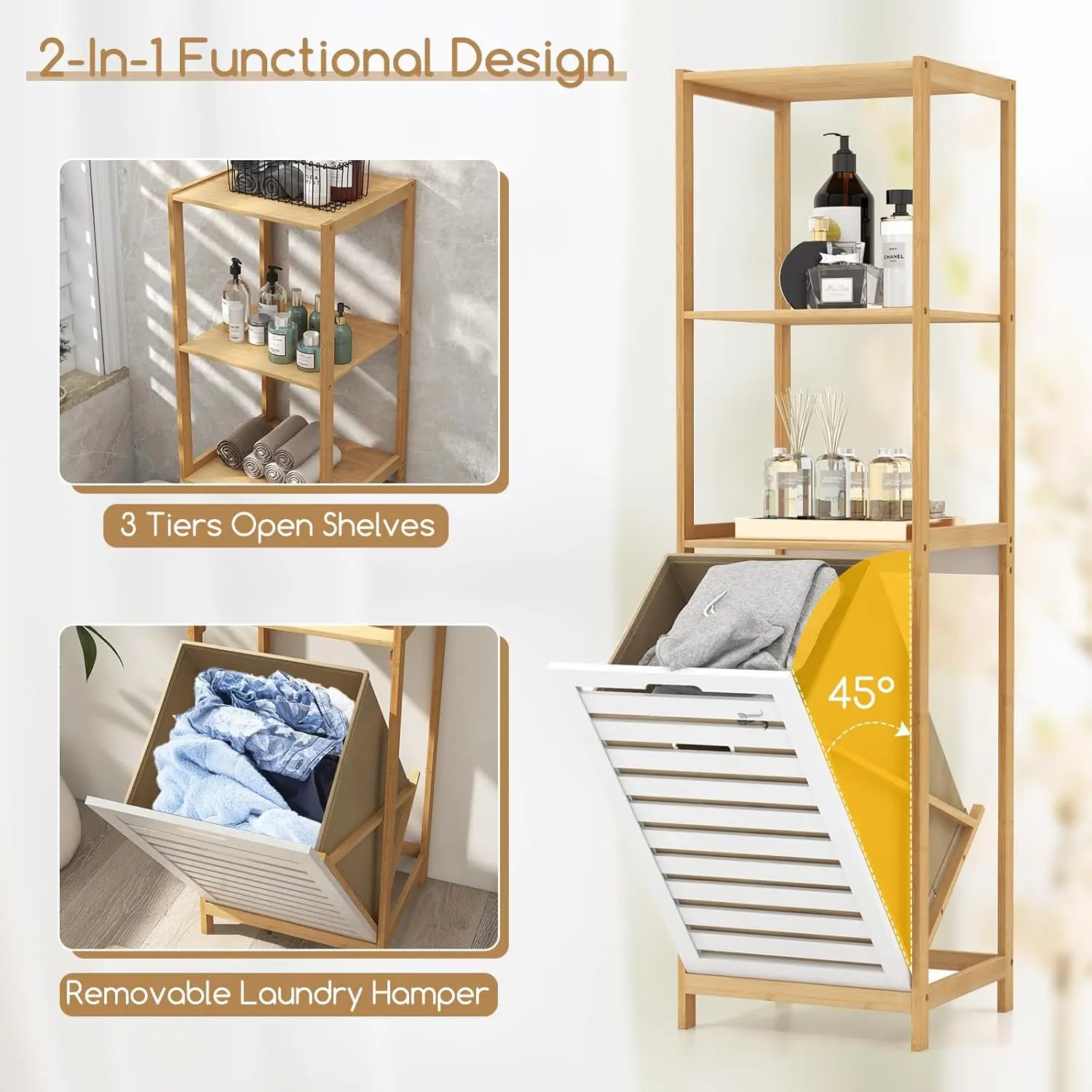 Laundry Baskets &Amp; Hampers Organizer Toilet Bathroom Cabinet With Free Soap Dish