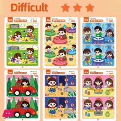 Montessori Error-Finding Puzzle Game Cards For Kids - 64Pcs Educational Reusable Toys For Concentration And Intellectual Development