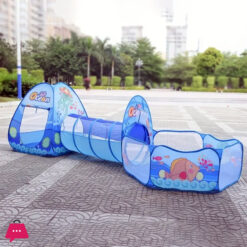 Ocean-Themed Three-In-One Tent Playhouse, Foldable And Portable For Indoor Use