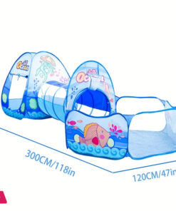 Ocean-Themed Three-In-One Tent Playhouse, Foldable And Portable For Indoor Use - Image 5