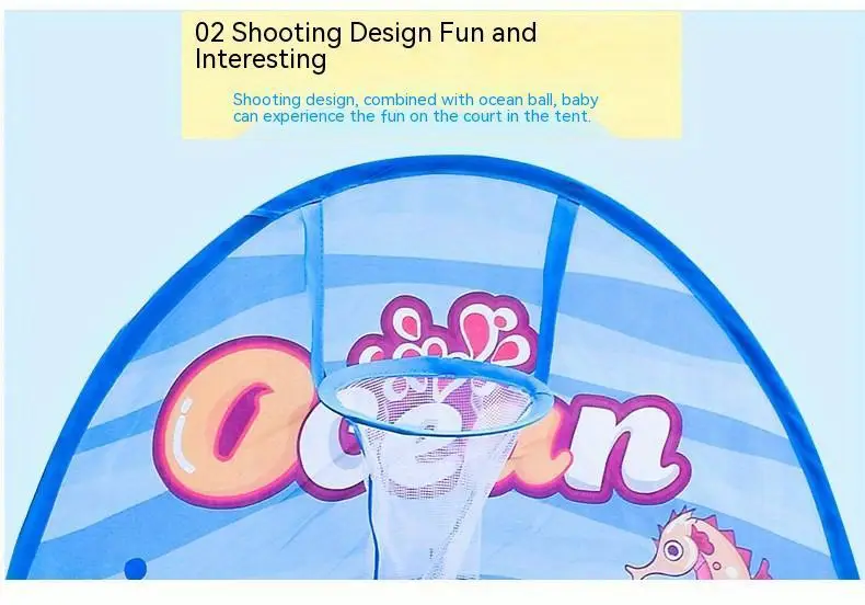 Ocean-Themed Three-In-One Tent Playhouse, Foldable And Portable For Indoor Use 15 Ocean-Themed Three-In-One Tent Playhouse, Foldable And Portable For Indoor Use