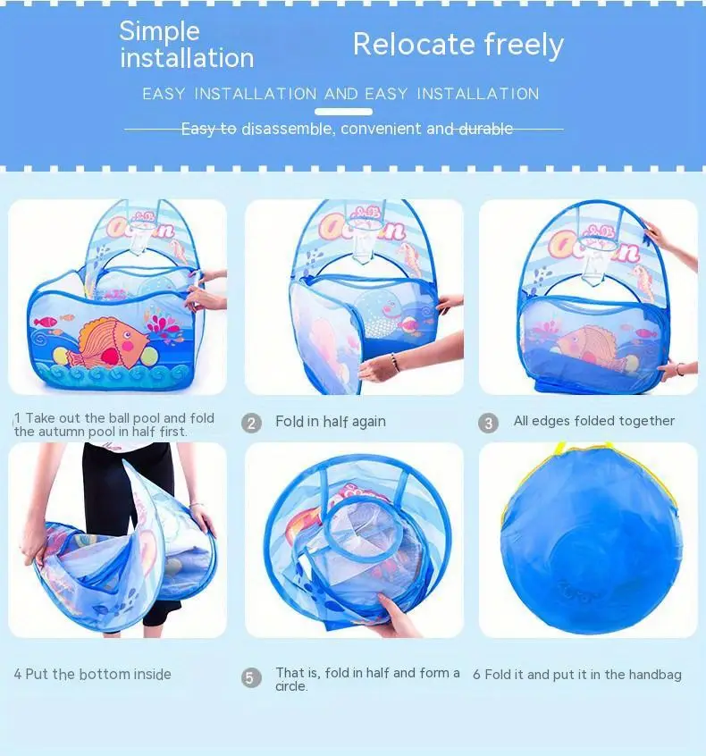 Ocean-Themed Three-In-One Tent Playhouse, Foldable And Portable For Indoor Use 18 Ocean-Themed Three-In-One Tent Playhouse, Foldable And Portable For Indoor Use