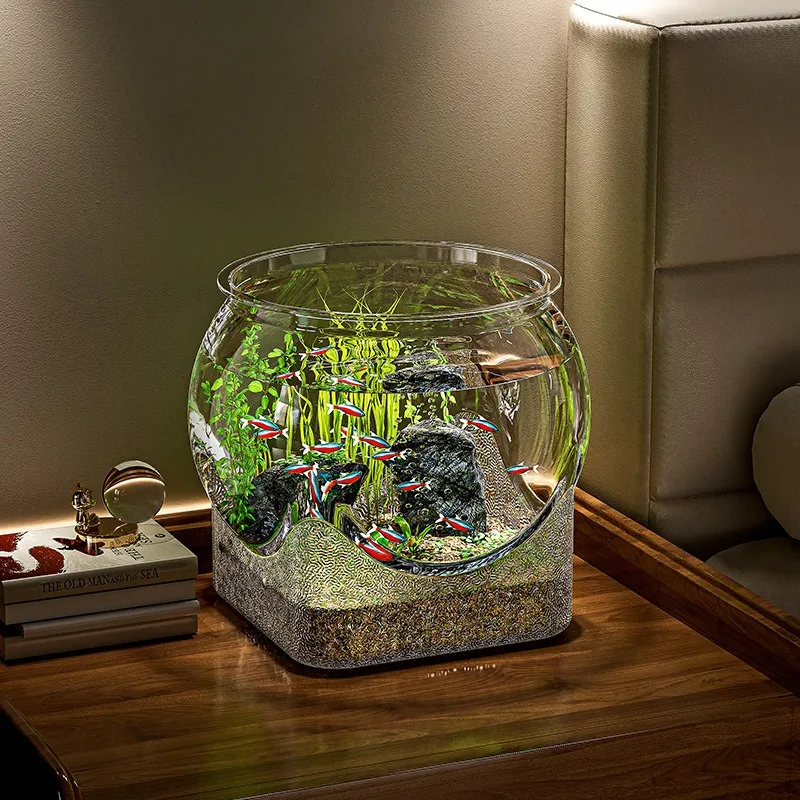 Plastic Wear-Resistant Aquarium Drop-Resistant Desktop Fish Bowl Goldfish Tank