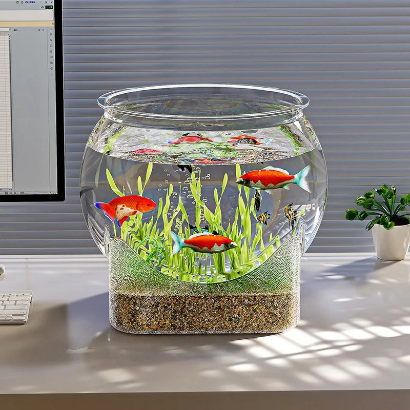 Plastic Wear-Resistant Aquarium Drop-Resistant Desktop Fish Bowl Goldfish Tank