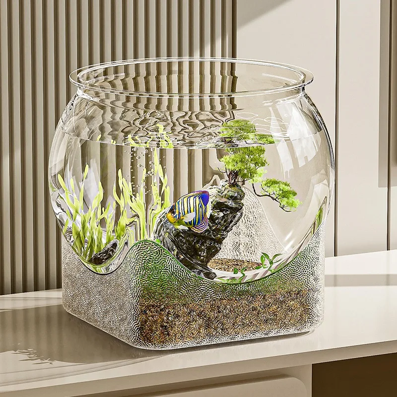 Plastic Wear-Resistant Aquarium Drop-Resistant Desktop Fish Bowl Goldfish Tank