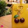 Red Cherry Keychain Backpack Key Ring