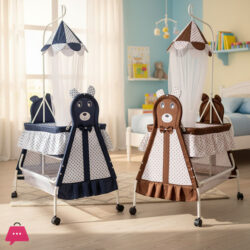 Shopino Bear Moon N Bear Baby Cradle - High Quality Fancy Gift Baby Sleeping Cot - 877B