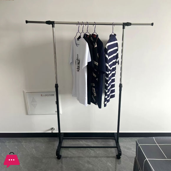Single Pole Stainless Steal Clothes Rack 5 Single Pole Stainless Steal Clothes Rack - Image 3