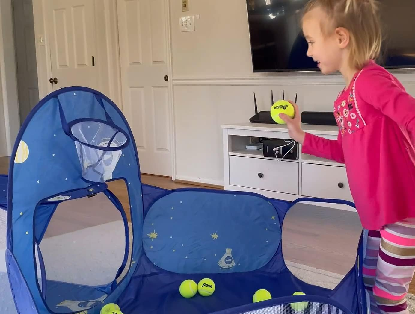 Space Station 3-In-1 Tent Ball Pit And Playhouse For Kids 288Cm Long