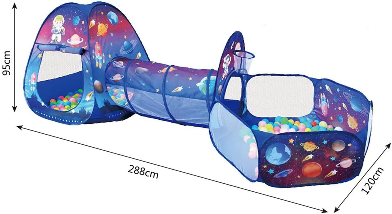 Space Station 3-In-1 Tent Ball Pit And Playhouse For Kids 288Cm Long